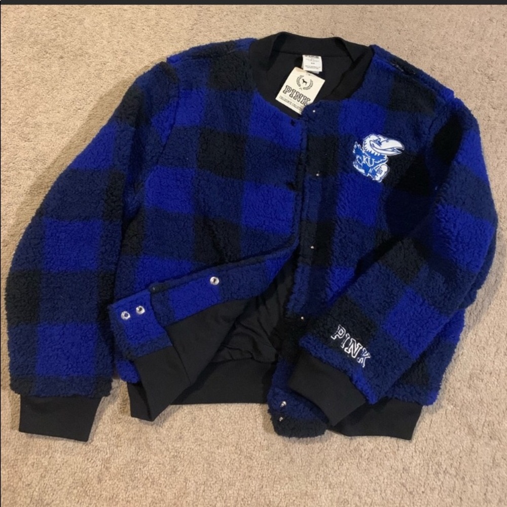 Victoria’s Secret Pink Sherpa Kentucky University Varsity Jacket Fleece Coat